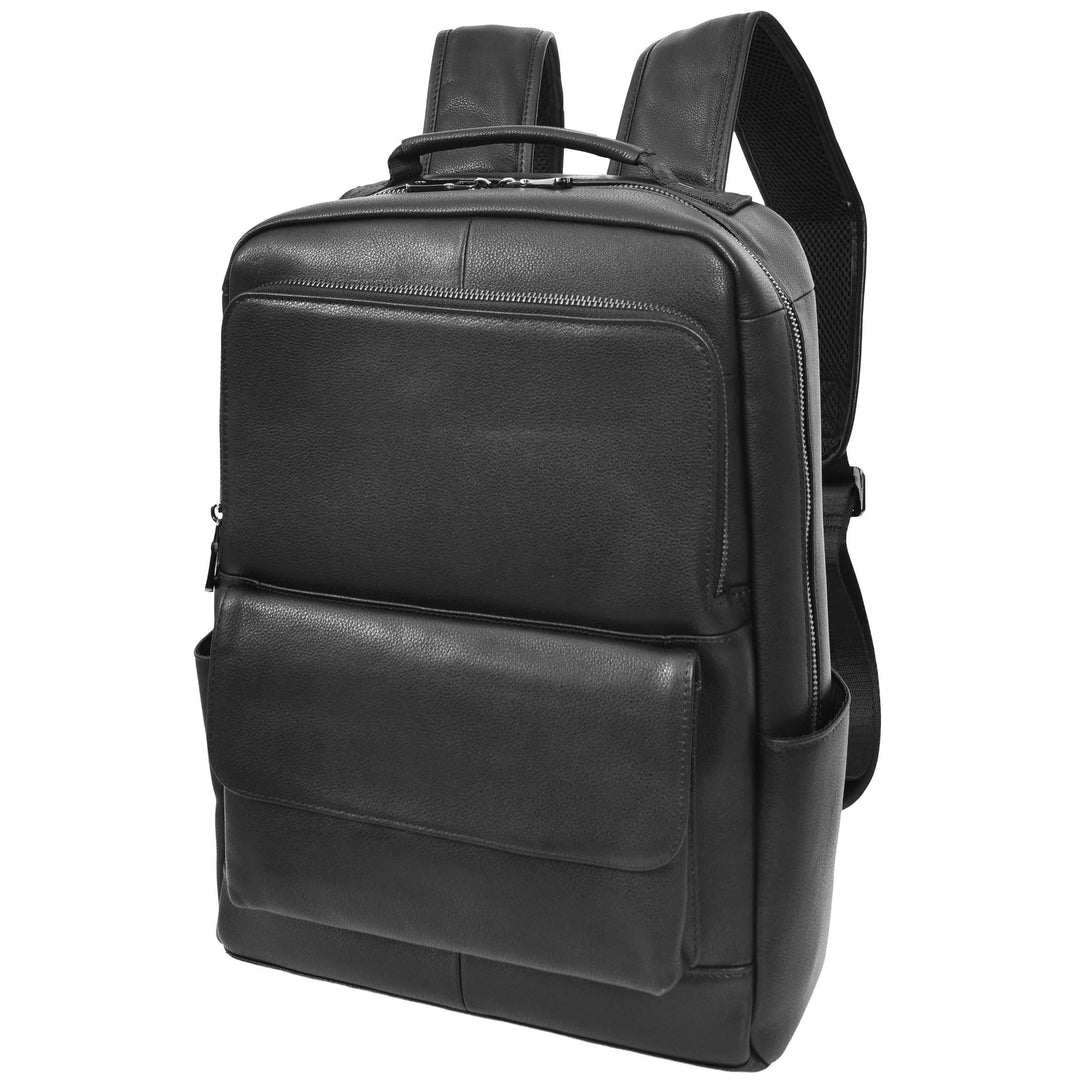 Leather Backpack Classic Laptop Rucksack Clifton Black 3