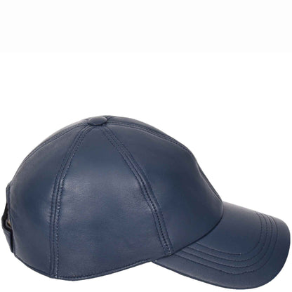 Classic Leather Baseball Cap Blue 3