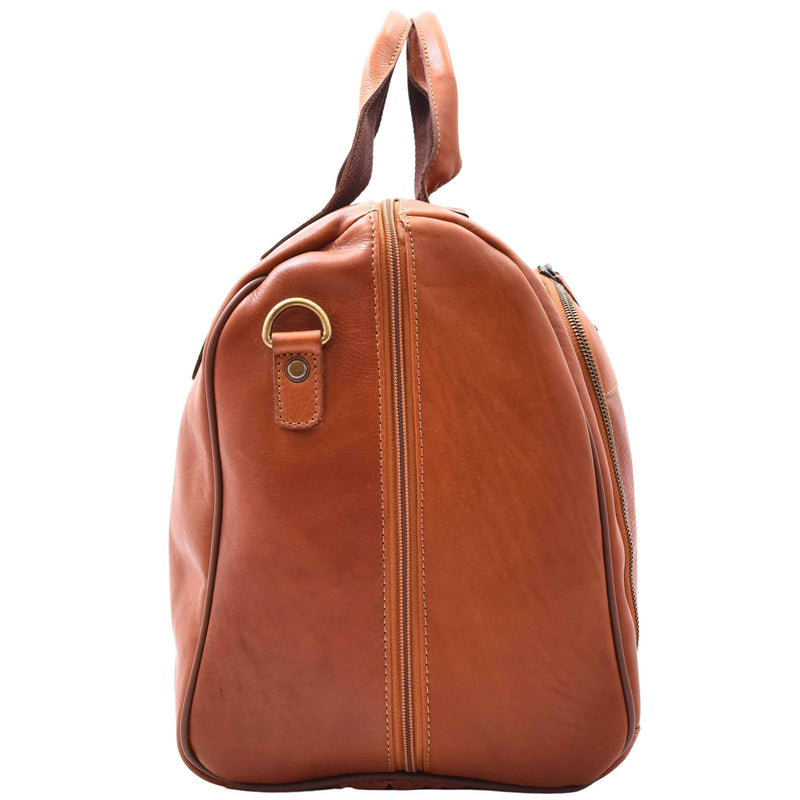 Genuine Leather Travel Holdall Overnight Bag HL015 Honey 3