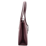 Leather Classic Tote Style Zip Opening Large Shoulder Bag CYNTHIA Burgundy 3