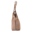 Womens Leather Suede Shoulder Bag Zip Large Taupe Hobo Audrey 3