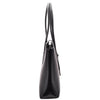 Leather Classic Tote Style Zip Opening Large Shoulder Bag CYNTHIA Black 5
