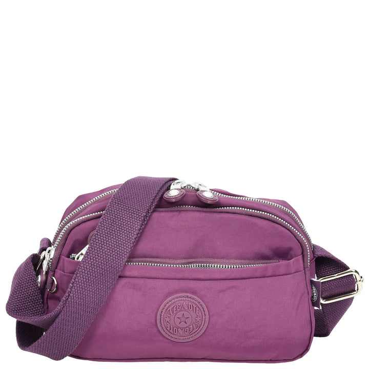 Womens Small Cross Body Bag Travel Organiser Sling Pouch Anya Purple