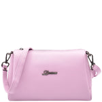 Womens Real Leather Shoulder Zip Bag Small Size Handbag Chloe Lilac 3