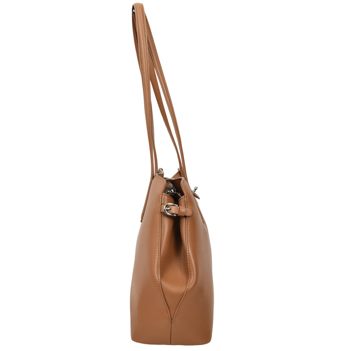 Womens Leather Tote Bag Elegant Shoulder Handbag Ilara Tan 8