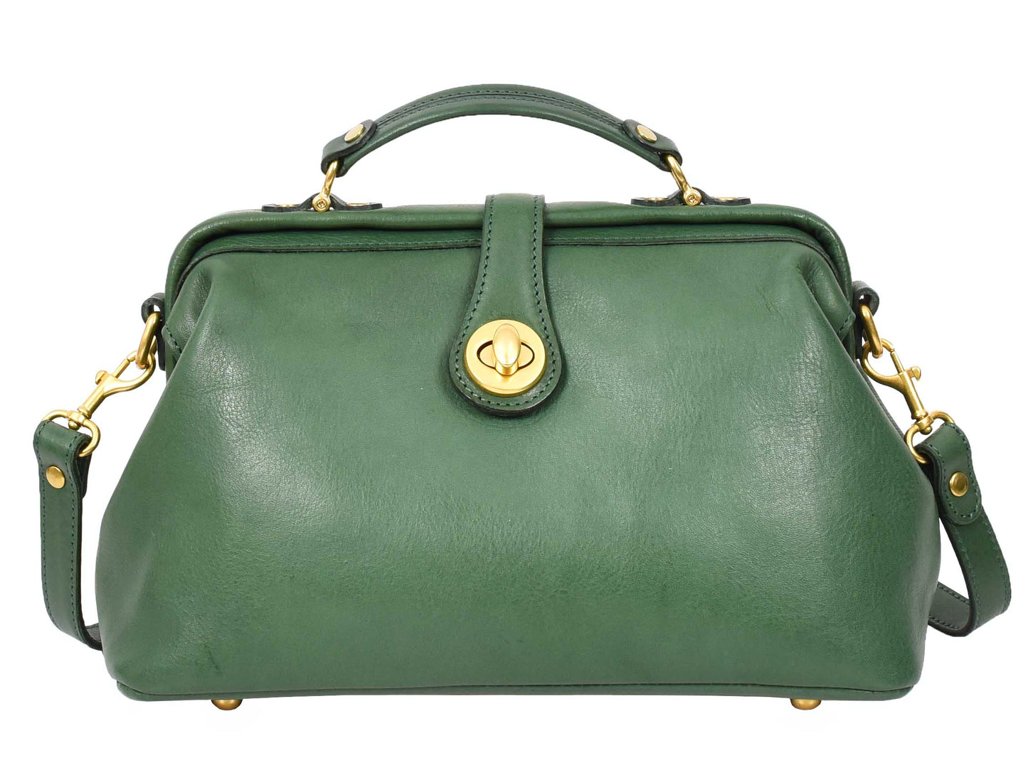 Womens Real Leather Bag Doctor Handbag HOL848 Green 3