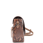 Leather Small Size Cross Body Bag for Women Snake Print Zora Taupe 3