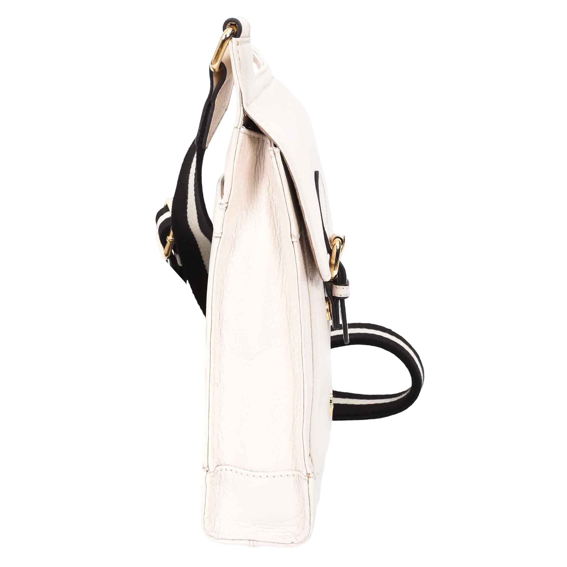 Womens Cross Body Leather Messenger Travel Bag HOL33 White 3