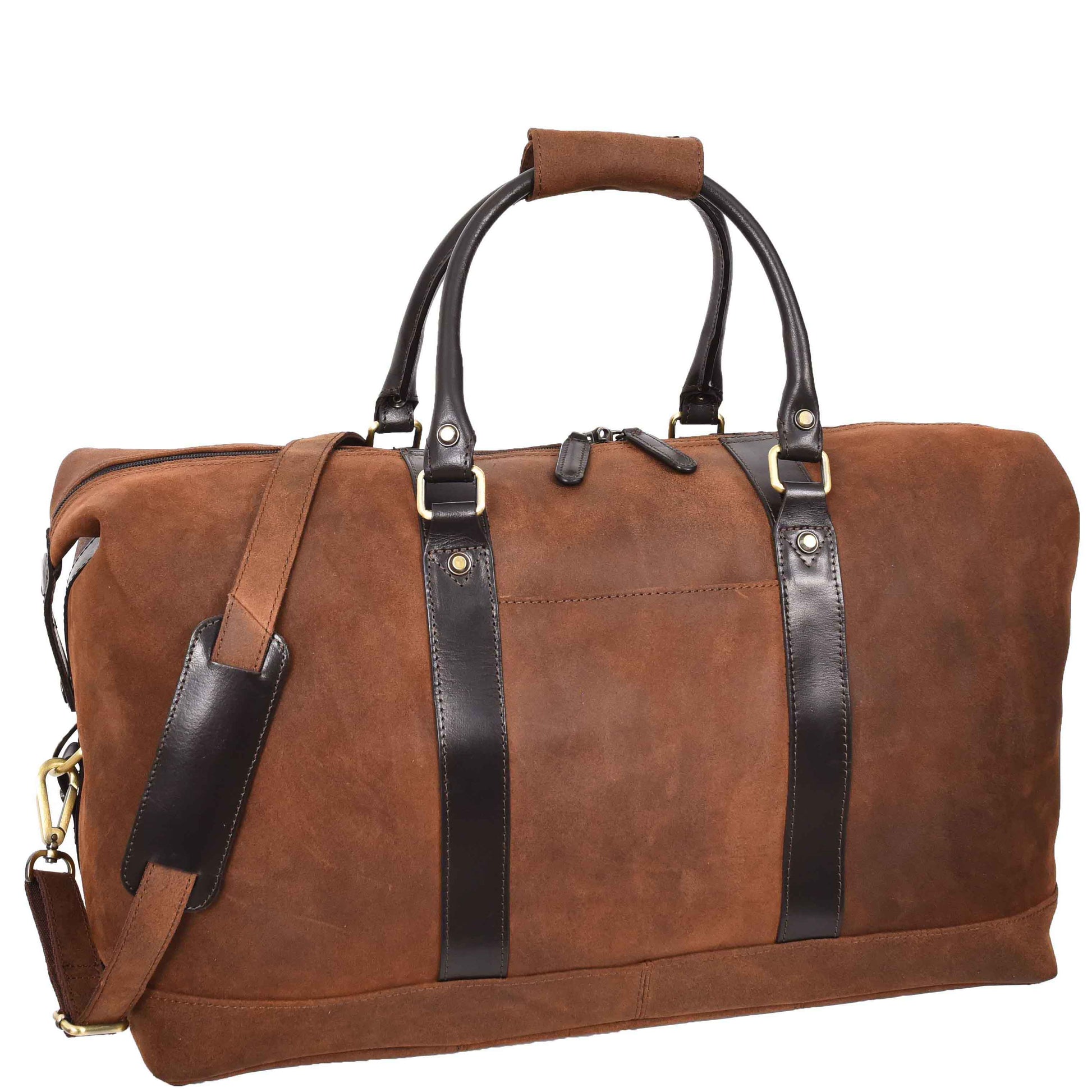 Real Leather Large Size Holdall Duffle Bag Vintage Brown HOL788 3