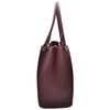 Womens Multi Pockets Grained Leather Shoulder Bag Large Size Grace Burgundy 3