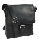 Durable Real Leather Man Flight Bag Cross Body Pouch Cannes Black 3