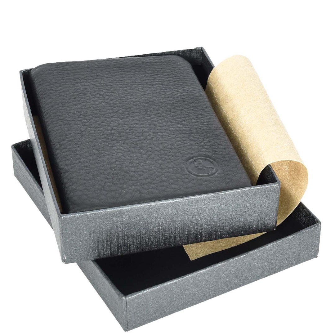 Womens Real Leather Purse Large Bifold Wallet Coins Banknotes Card Holder Orsha Black-7