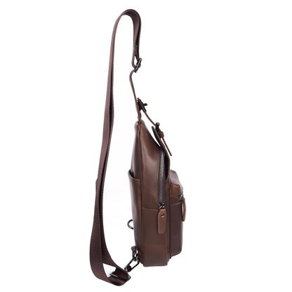 Real Leather Cross Body Chest Bag Phoenix Brown Hunter-3