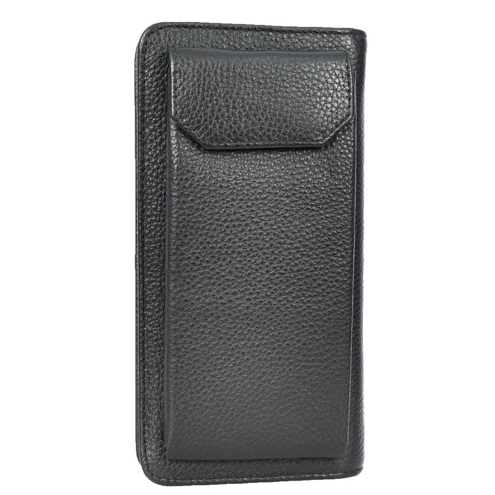 Womens Real Leather Purse Large Mobile ID Cards Glasses Organiser Clutch Wallet Arlon Black-2