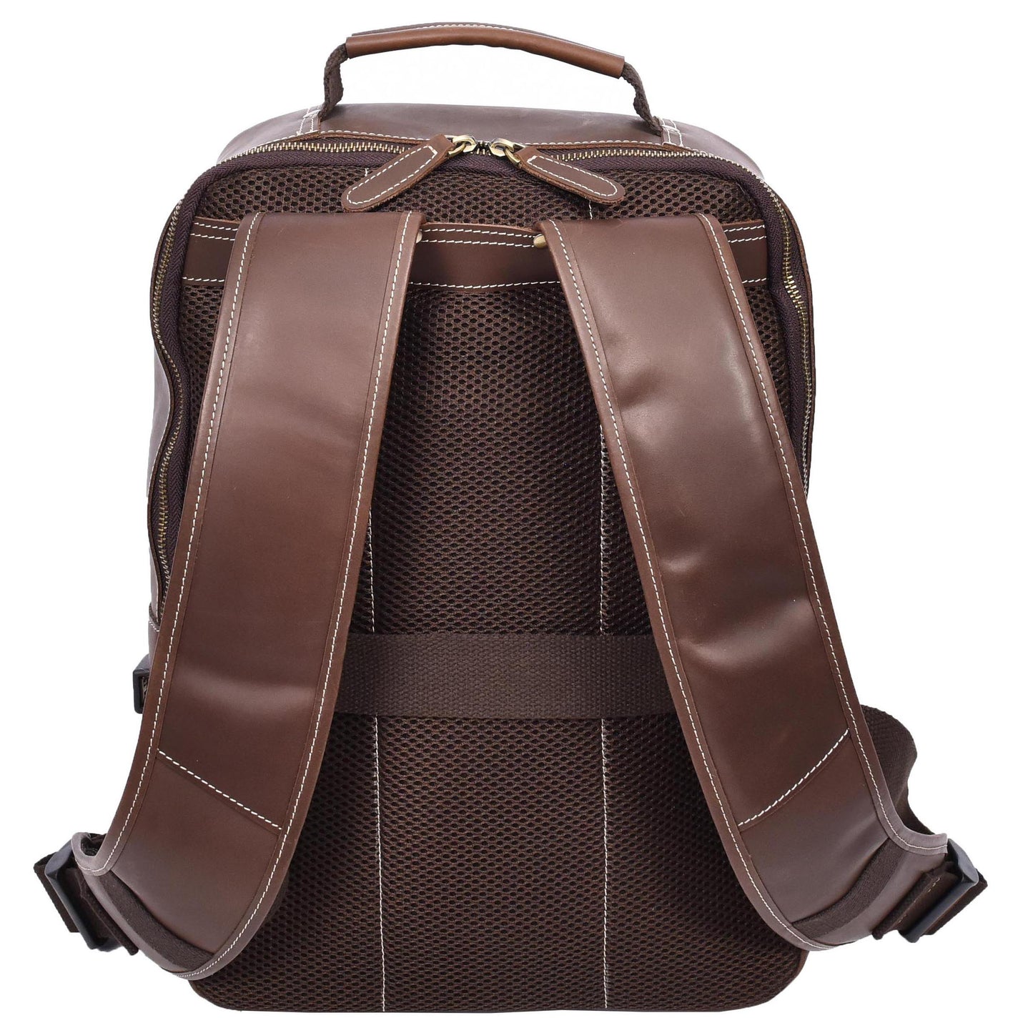 Mens Real Leather Backpack Large Size Laptop Travel Rucksack Cliff Brown Hunter-2