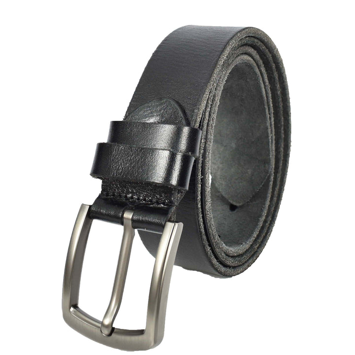 Mens Real Leather Belt Casual Style For Jeans Pants Work Everyday Wear Truro Black-2