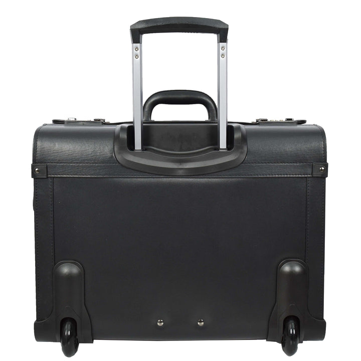 Pilot Case 2 Wheeled Faux Leather Lightweight Business Cabin Travel Bag Toulon Black