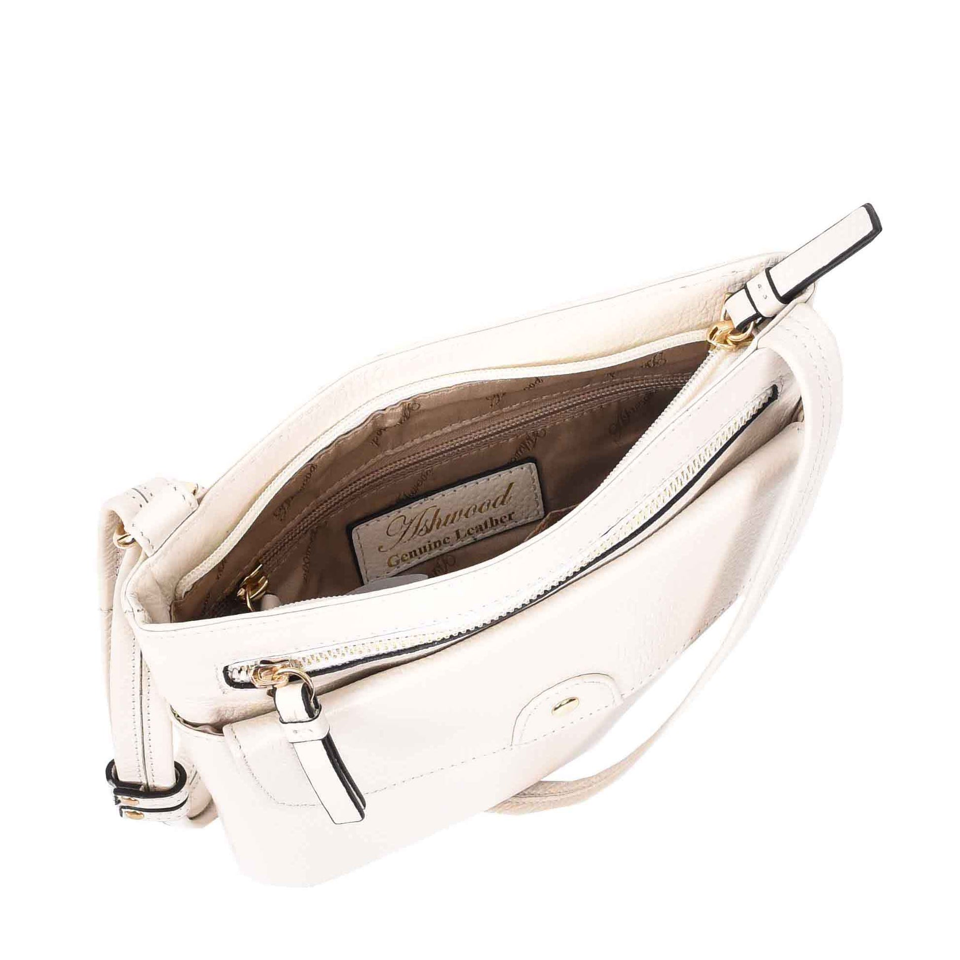 Womens Cross Body Sling Bag Leather Messenger HOL5 White 4