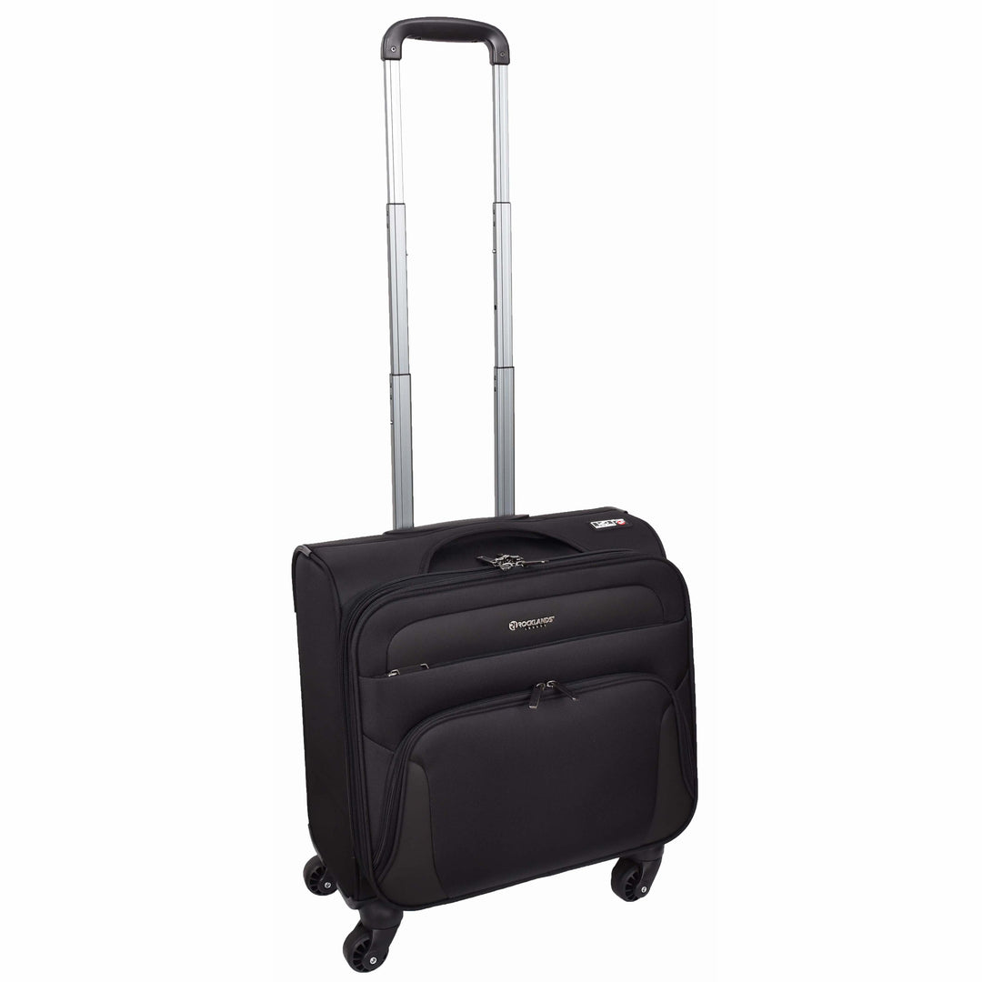 Business Organiser Travel Pilot Case Wheeled Trolley Cabin Bag Chester Black 4