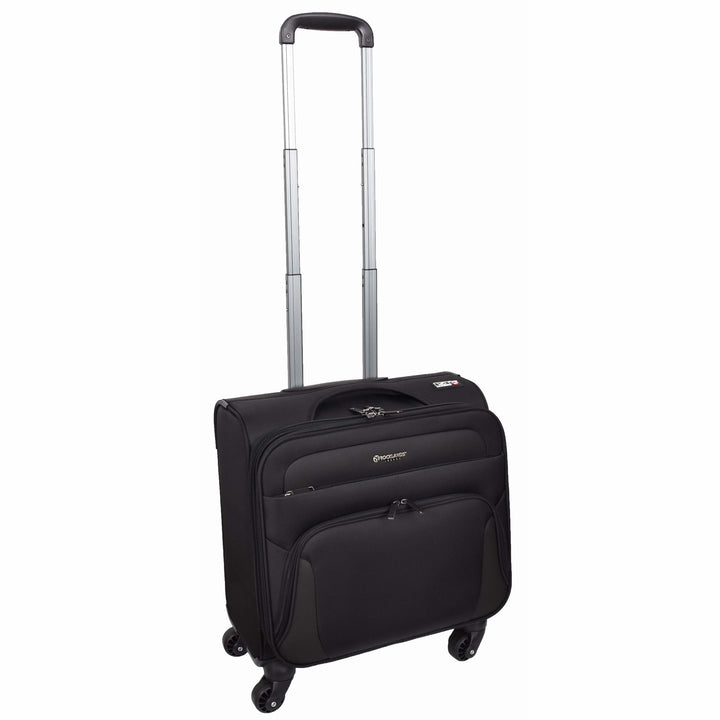 Business Organiser Travel Pilot Case Wheeled Trolley Cabin Bag Chester Black 4