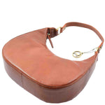 Womens Classic Leather Shoulder Hobo Bag Bruges Chestnut 5