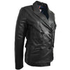 Womens Real Leather Blazer Jacket Black Double Breasted Sista 4