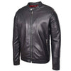Mens Real Leather Casual Biker Style Jacket Rowan Black 4