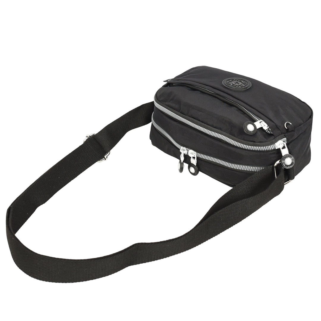 Womens Small Cross Body Bag Travel Organiser Sling Pouch Anya Black