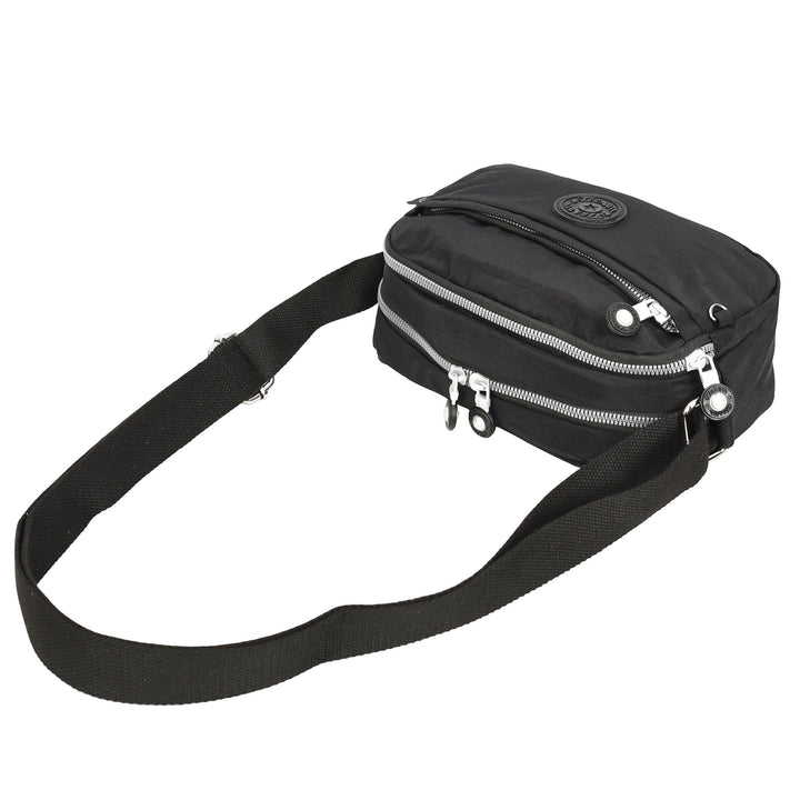 Womens Small Cross Body Bag Travel Organiser Sling Pouch Anya Black