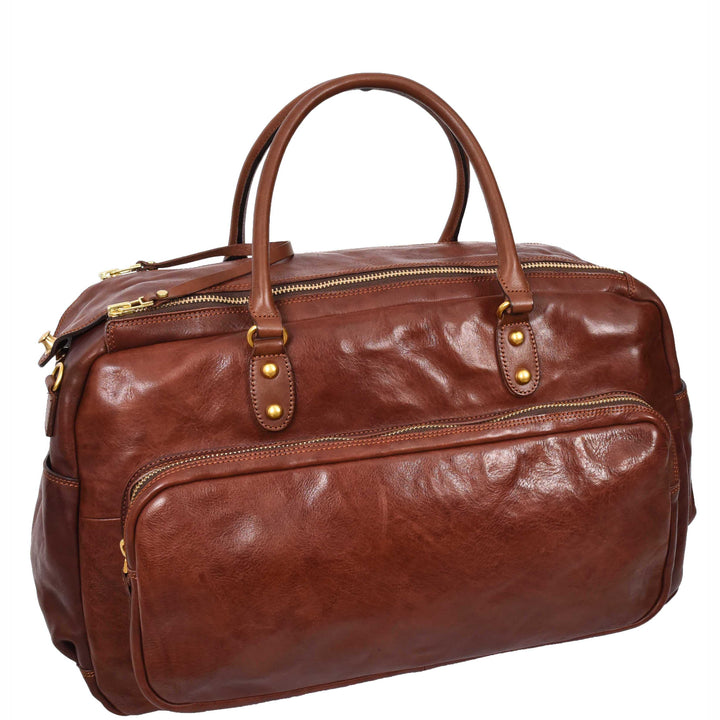 Genuine Leather Large Size Holdall Travel Duffle Bag HOL716 4