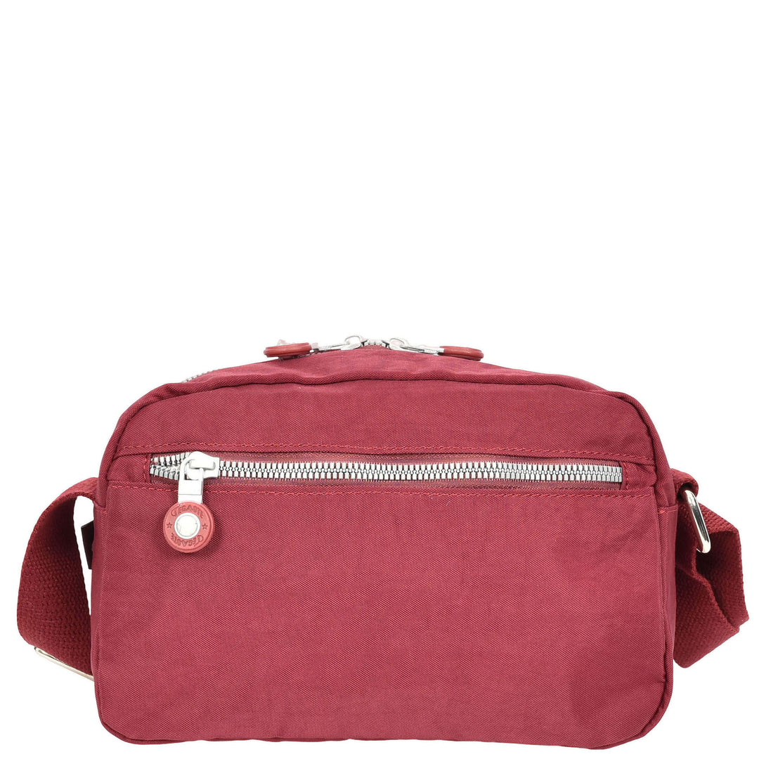Womens Small Cross Body Bag Travel Organiser Sling Pouch Anya Burgundy