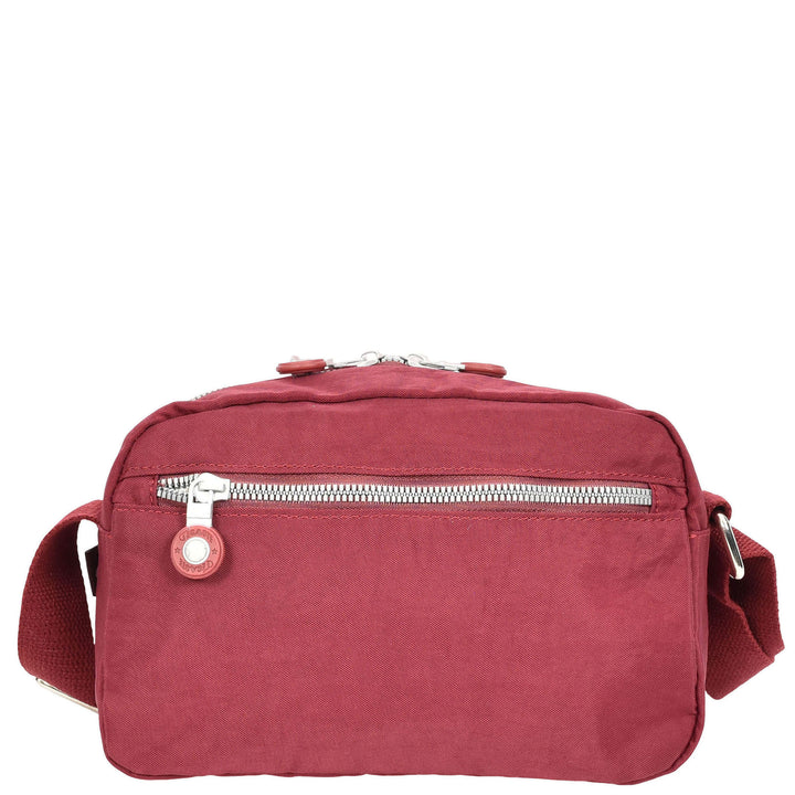 Womens Small Cross Body Bag Travel Organiser Sling Pouch Anya Burgundy