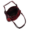 Womens Leather Suede Shoulder Bag Zip Large Burgundy Hobo Audrey 4
