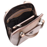 Womens Leather Backpack Mid Size Shoulder Bag Fern Taupe 5