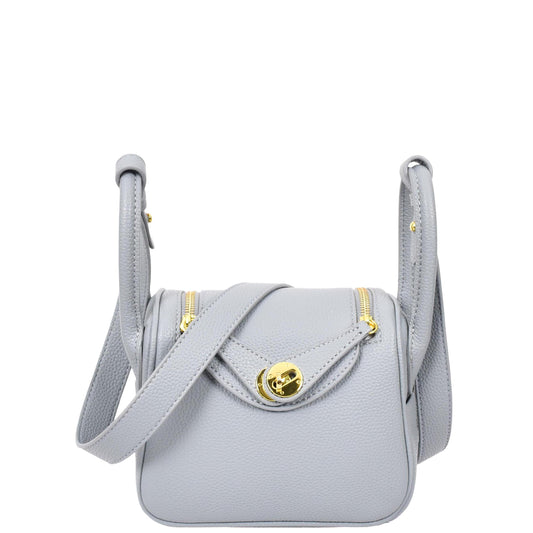 Womens Faux Leather Mini Shoulder Bag Celeste Sky Blue