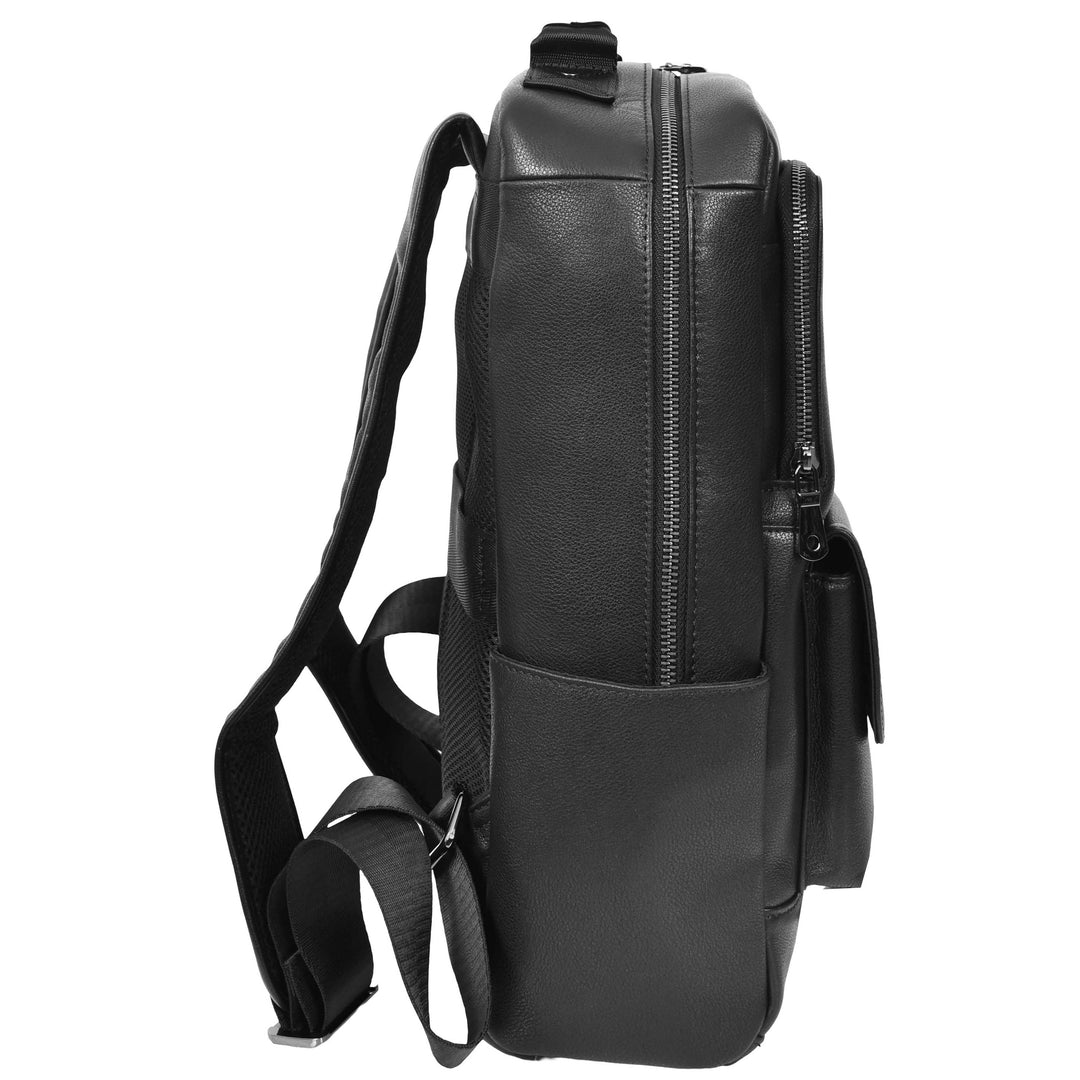 Leather Backpack Classic Laptop Rucksack Clifton Black 4