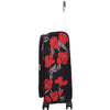 Expandable Four Wheel Flower Print Soft Shell Suitcases Black 4