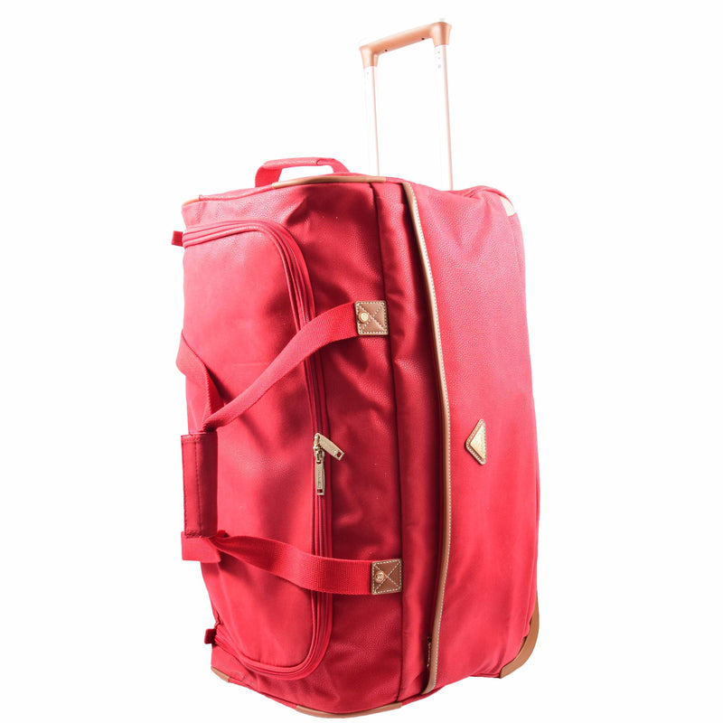 Wheeled Holdall Mid Size Duffle Bag HOL062 Red 3