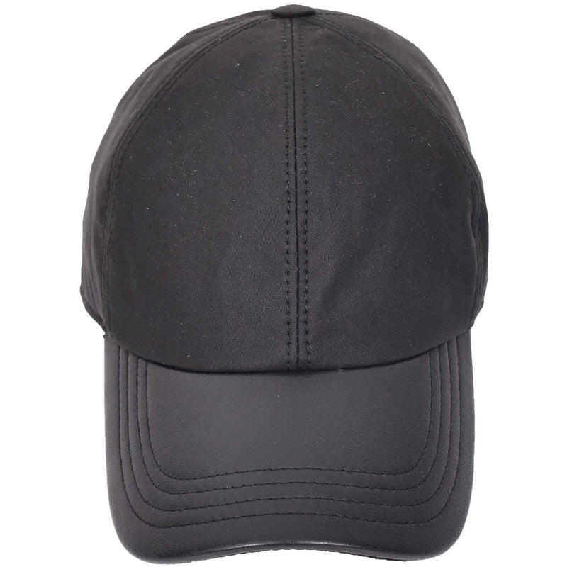 Classic Hat Leather Canvas Baseball Cap Black 3