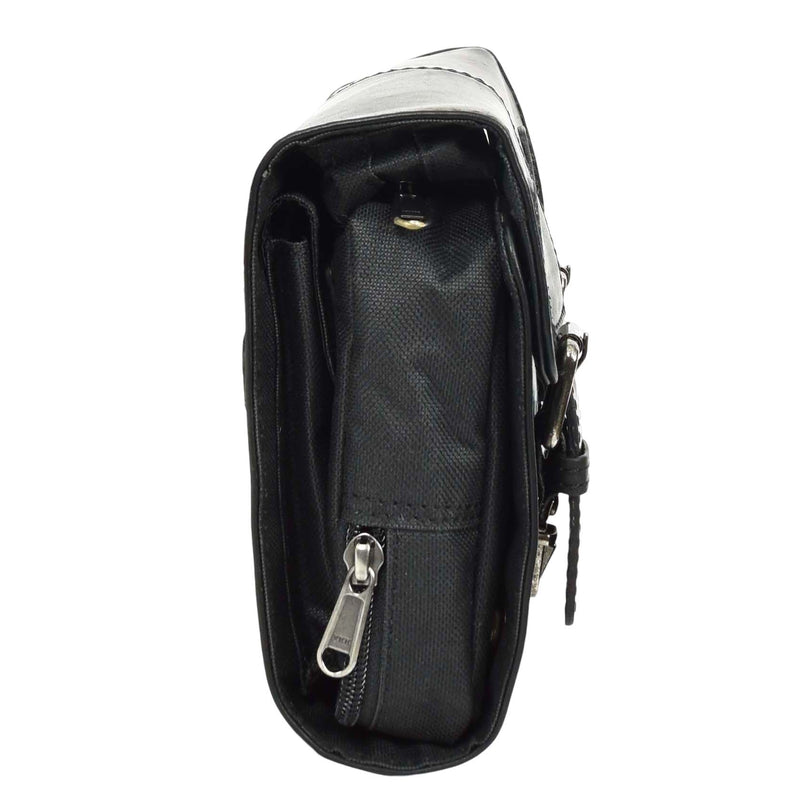Real Leather Hanging Toiletry Wash Bag Mens Cruise Black 3