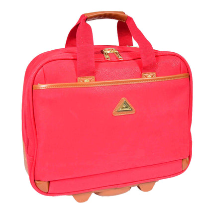 Pilot Case with Wheels Faux Suede Briefcase Style CADIZ Red 4