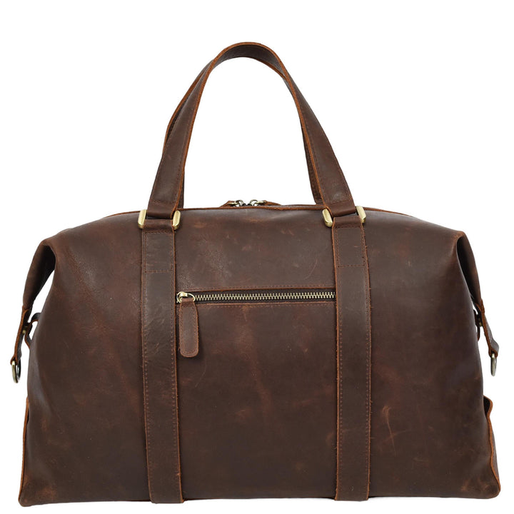 Leather Holdall Weekend Bag Aspen Rust Brown