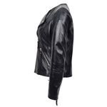 Womens Pure Leather Casual Biker Jacket Cross Zip Shelly 4