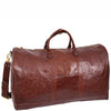 Travel Duffle Bag Genuine Vegetable Leather Large Holdall HOL712 Brown 4
