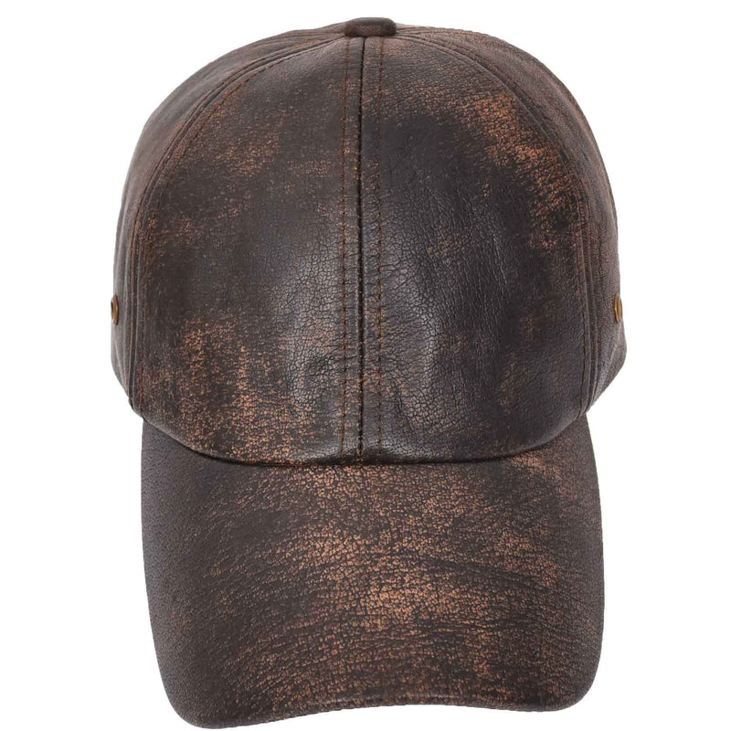 Classic Leather Baseball Cap Antique Brown 4