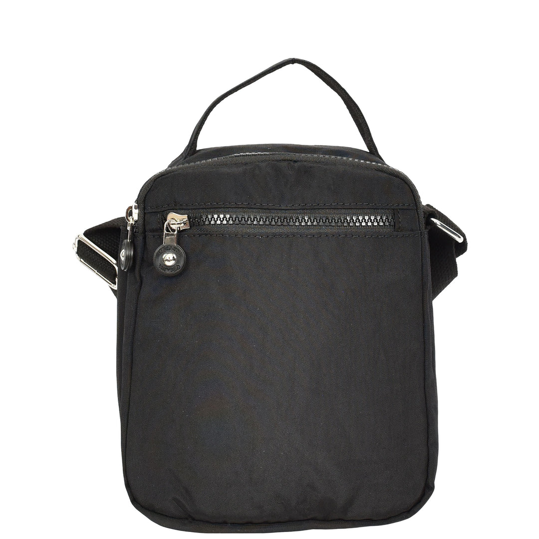 Men's Cross Body Bag Multiple Zip Compartments Lightweight Messenger Bag Shaun Black