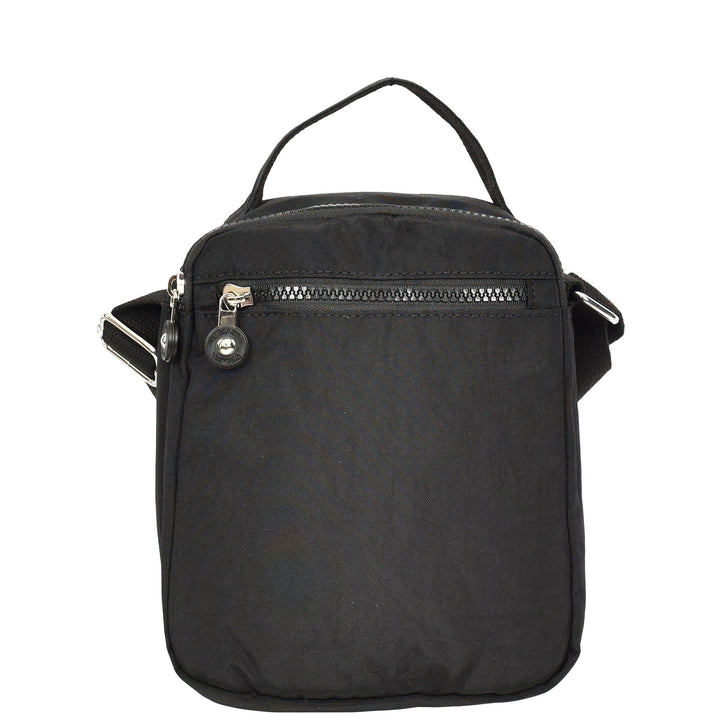 Men's Cross Body Bag Multiple Zip Compartments Lightweight Messenger Bag Shaun Black