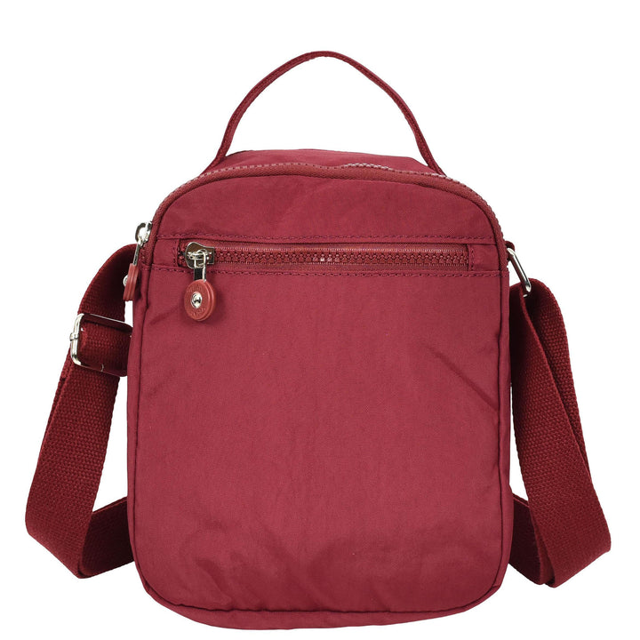 Men's Cross Body Bag Multiple Zip Compartments Lightweight Messenger Bag Shaun Burgundy