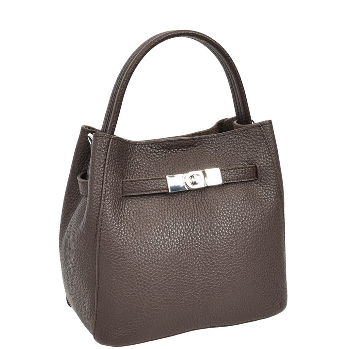 Women’s Small Handbag with Detachable Strap & Removable Zip Pouch Stacey Coffee 8