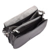 Womens Large Satchel Cross Body Leather Bag Zip Strap ALICIA Grey 4